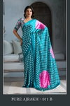Pure Ajrakh 011 By Rajtex Satin Ajrakh Print Sarees Wholesale Price In Surat